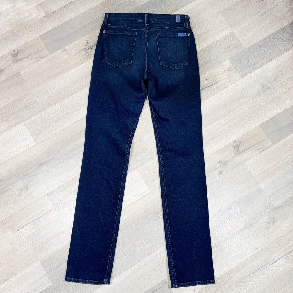 7 For All Mankind Kimmie Straight Leg Jeans Dark Blue 28 - Picture 6 of 14